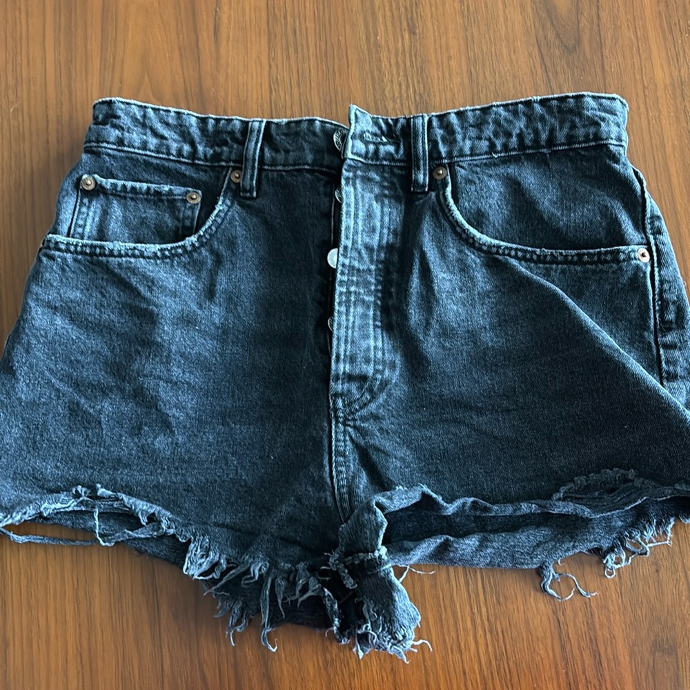 Zara black cut off shorts denim